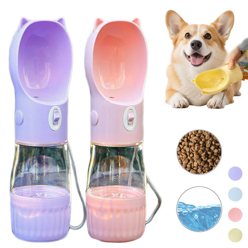 Ultimate 2-in-1 Portable Dog Water Bottle & Food Container - Leak-Proof Drinking Bowl for Dogs and Cats, Perfect for Outdoor Adventures!