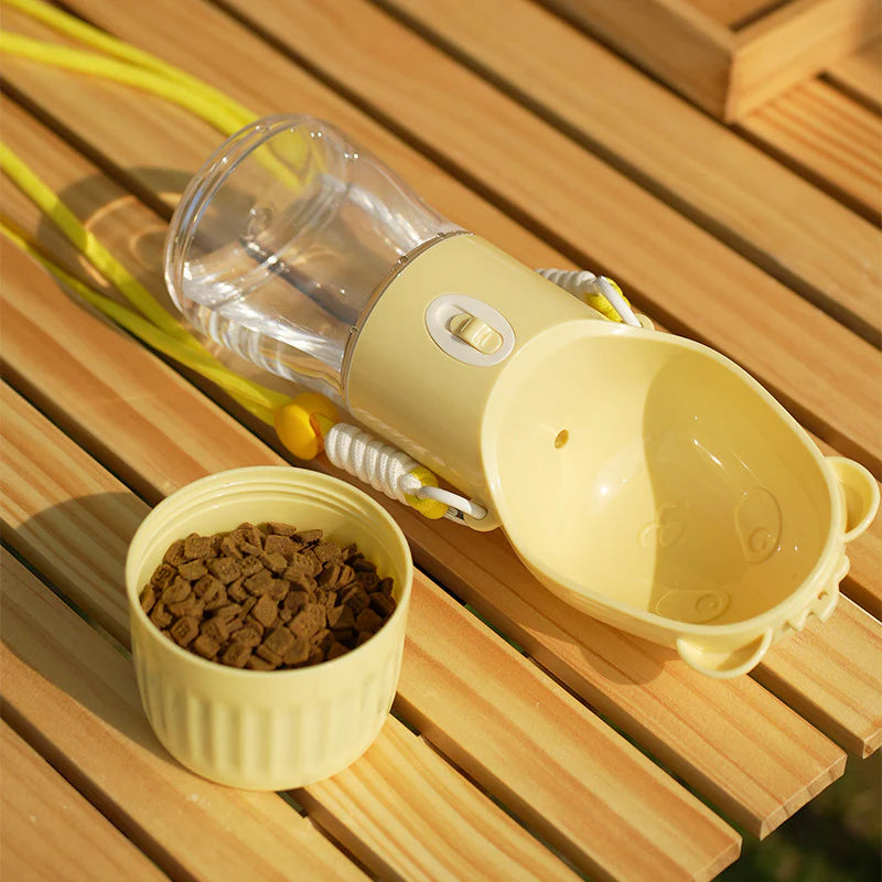 Ultimate 2-in-1 Portable Dog Water Bottle & Food Container - Leak-Proof Drinking Bowl for Dogs and Cats, Perfect for Outdoor Adventures!